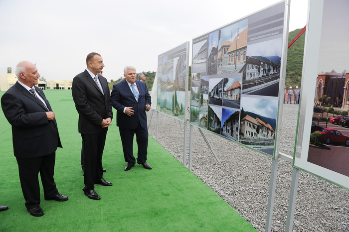 Azerbaijani President lays foundations stone for Heydar Aliyev Center in Shaki (PHOTO)
